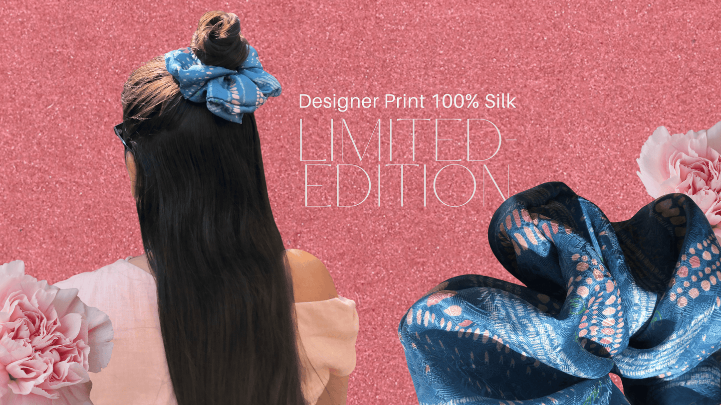 Limited-Edition Designer Print 100% Silk Scrunchie