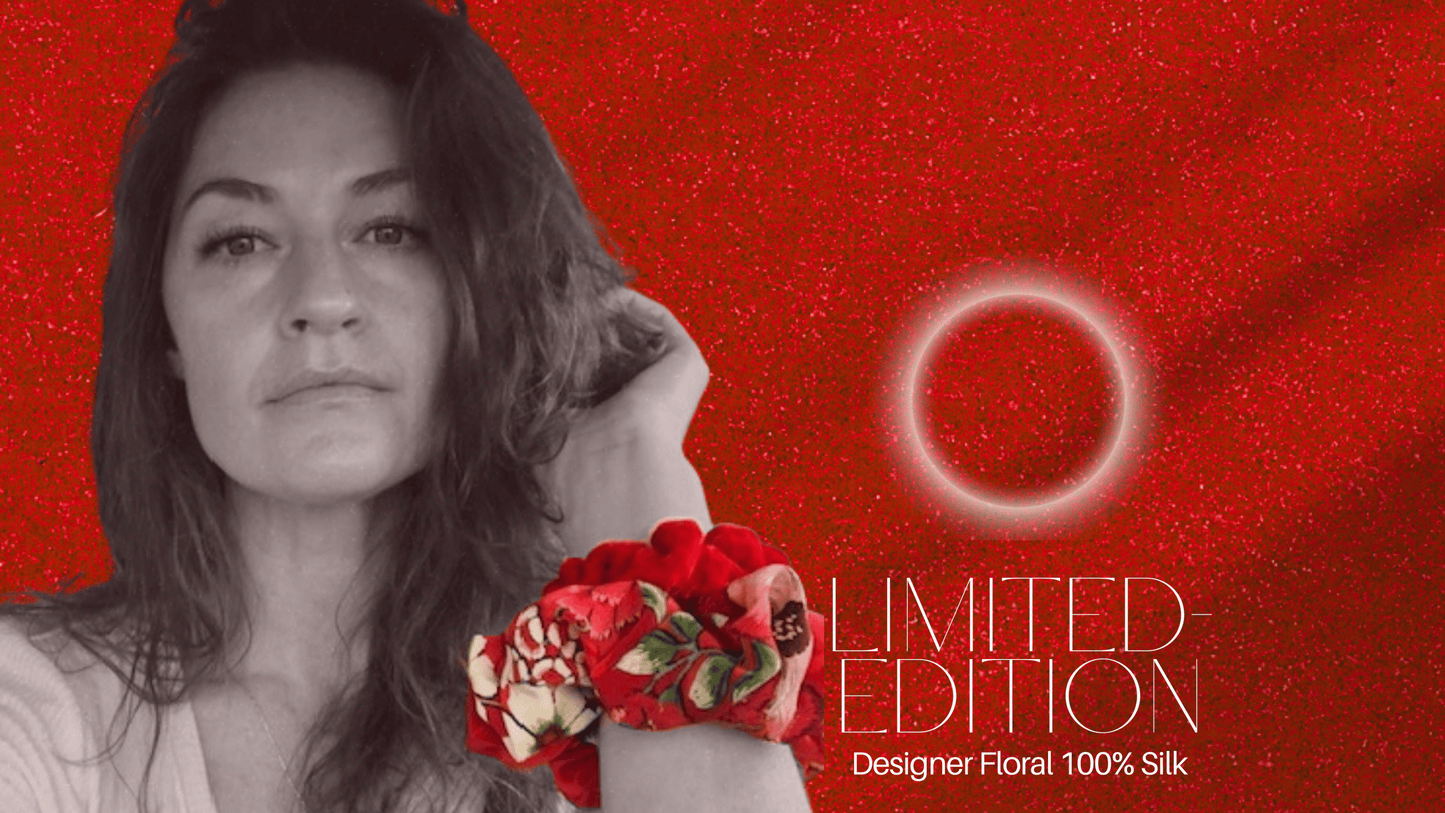Limited-Edition Designer Floral 100% Silk Scrunchie
