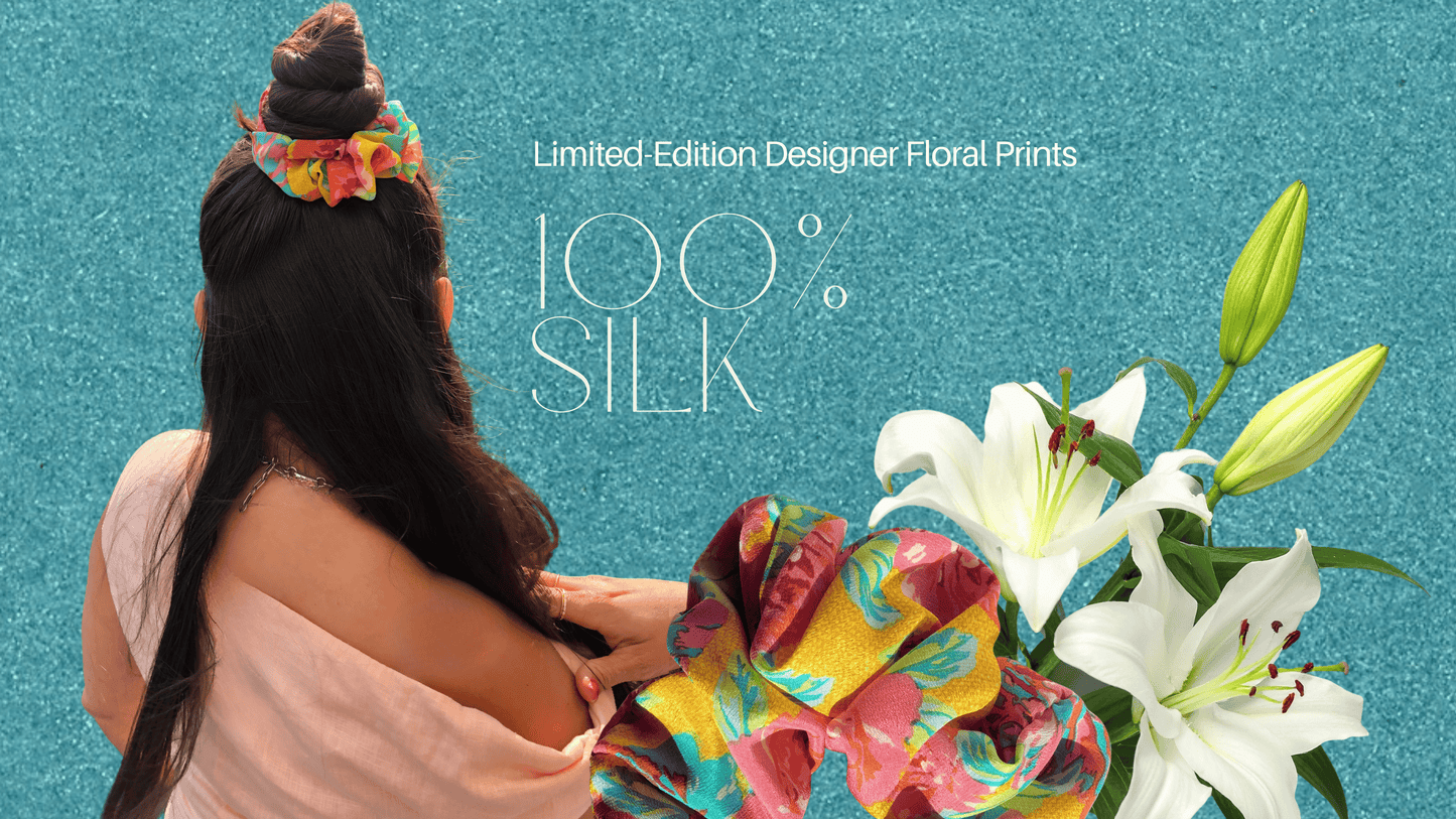 Limited-Edition Floral Print Silk Scrunchie